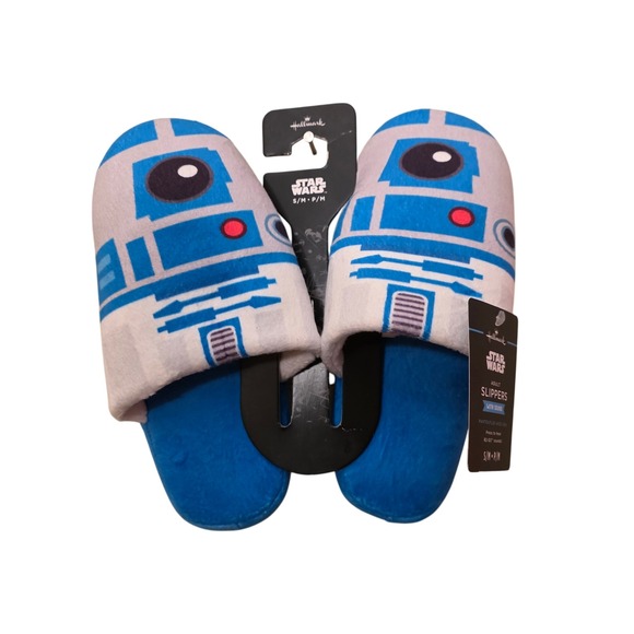 Hallmark Shoes - Hallmark Star Wars R2-D2 Plush Slippers Blue White Adult Size S/M New NWT
